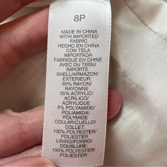 ⭐️ Liz Claiborne Suits Open Tweed Blazer Brown Ivory Size 8P - Picture 11 of 13